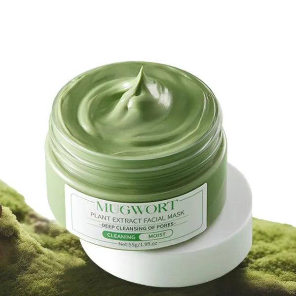 Grospe Mugwort Mask for Face & Sensitive Skin – 1.9 fl.oz Deep Cleansing Pore Mask with Mugwort Essence, Soothing Clay for Oily & Dry Skin, Leaves Skin Silky Smooth