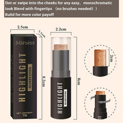 NALACAL 2pcs Contour Highlighter Makeup Sticks - Face Brightens Contour Stick for Long-Lasting & Waterproof - Bronzer Contour & Shimmer Highlighter Creamfor Cheeks & Body Bronzer Wand