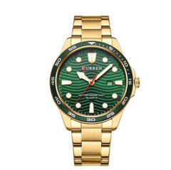 CURREN 8426 Men Watch Top Brand Stainless Steel Quartz Wrist watches Casual Business Waterproof - GOLD GREEN