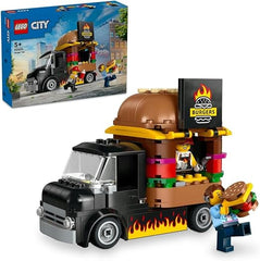 LEGO City Burger Van, Food Truck Toy for 5 Plus Year Old Boys & Girls, Vehicle Building Toys, Kitchen Playset with Vendor Minifigure and Accessories, Imaginative Play Gifts for kids 60404