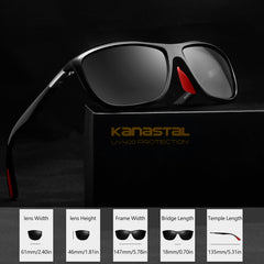 KANASTAL Polarized Sports Sunglasses for Men Women, Classic Square Sun Glasses Driving Cycling Outdoor Lightweight Shades for Womens 100% UV400 Protection