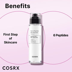 COSRX 6 x Peptide Collagen Booster Toner Serum 150 ml / 5.07 Fl.Oz, Skin Renewal Boosting Facial Essence, Niacinamide & Hyaluronic Acid for All Skin Types, Korean Skincare, Paraben Free