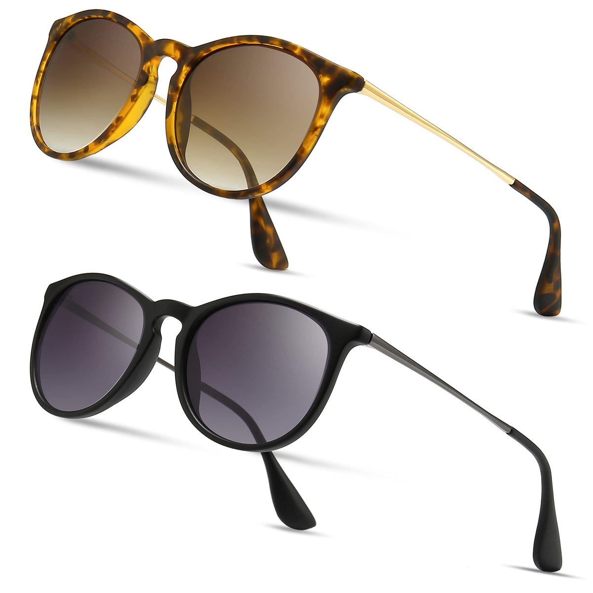 SUNGAIT Vintage Round Sunglasses for Women Men Classic Retro Designer Style