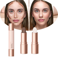 Excefore Cream Contour Stick, Upgrade 2 In 1 Double Ends Matte Contour Stick, 1Pcs Natural Matte Cream Bronzer and Contour Stick Lasting Creamy Sculpting Double Headed Makeup Contour Stick