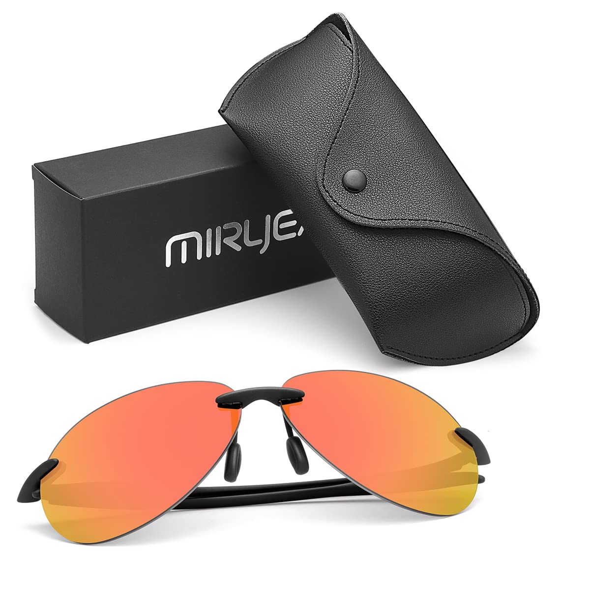 Polarized Sunglasses for Men Women Rimless Frame Driving Glasses UV400 Protection Mirror Lens Shades Sport Eyewear Eyeglasses