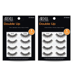 Ardell Double Up Wispies False Eyelashes - Double-Layered for Extra Volume & Dramatic Look, Natural Strip Wispy Lashes, 2 Pack