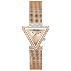 GUESS Rose Gold-Tone Triangle Mesh Analog Watch