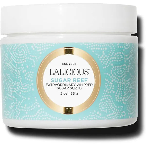 LaLicious Sugar Reef Extraordinary Whipped Sugar Scrub - Cane Sugar Body & Foot Scrub, Exfoliating & Moisturizing Skin Care with Coconut Oil & Honey, No Parabens (2oz)