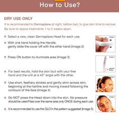 FINISHING TOUCH Flawless Dermaplane Glo Lighted Facial Exfoliator - Non-Vibrating And Includes 6 Replacement Heads, White/Rose Gold