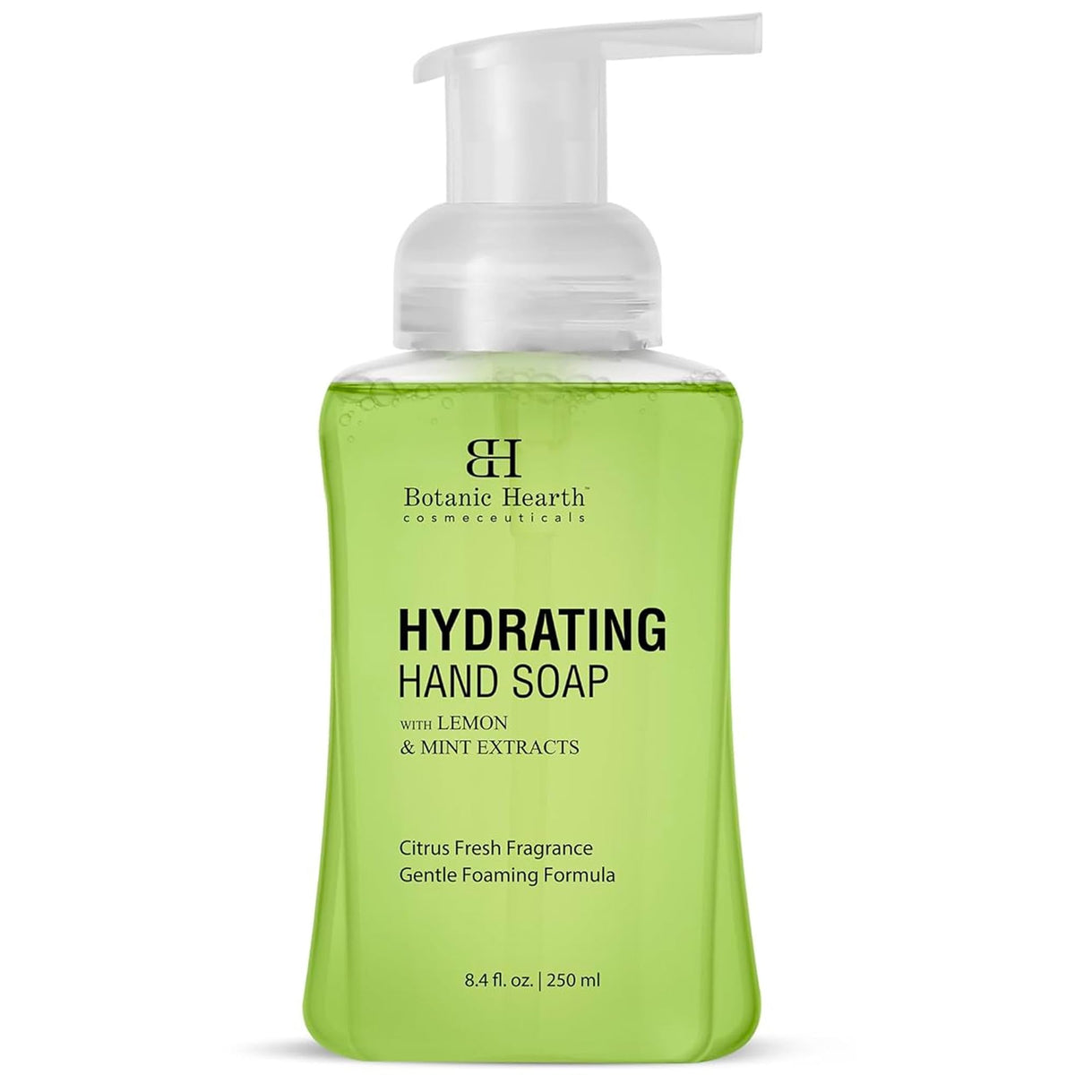 Botanic Hearth Advanced Care Hydrating Foaming Hand Soap with Castor Oil, Lemon Peel Extract & Peppermint | Gentle & Hydrating for Dry Hands | Liquid Handwash | 8.4 fl oz