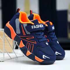PATPAT Toddler/Kids Sneakers Navy Velcro Closure Mesh Panel Breathable Tennis Shoes