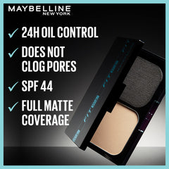 Maybelline New York Ultimate Powder Foundation For All Skin Types, Full Matte Coverage, Spf44, 24H Oil Control, Fit Me,Shade 310, 9G, Pack Of 1