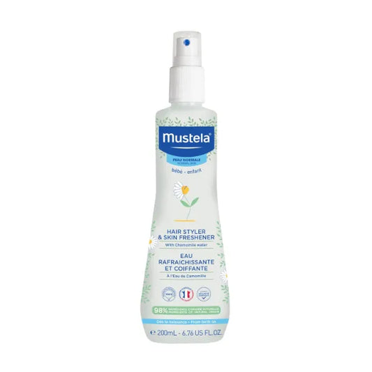 Mustela Baby Hair Styler & Skin Freshener - with Natural Avocado & Chamomile Water - Vegan & Hypoallergenic - 200ml