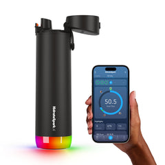 Hidrate Spark PRO Smart Water Bottle - Tracks Water Intake & Glows to Remind You to Stay Hydrated, Chug & Straw lid, 21oz (Black)