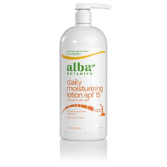 Alba Botanica Daily Moisturizing Lotion SPF 15, Normal to Dry Skin, with Shea Butter and Aloe, 32 Oz