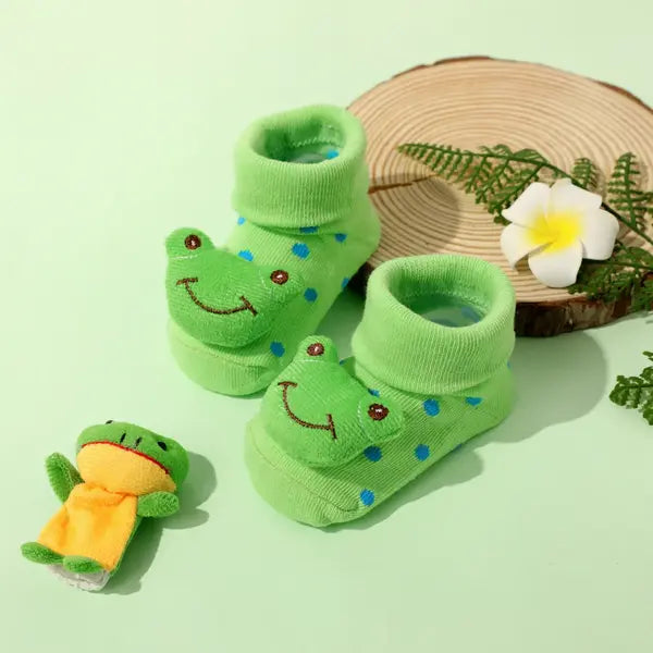 PATPAT Baby Cartoon Animal Fruit Three-dimensional Socks green
