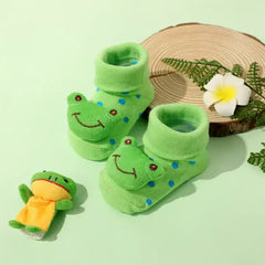 PATPAT Baby Cartoon Animal Fruit Three-dimensional Socks green