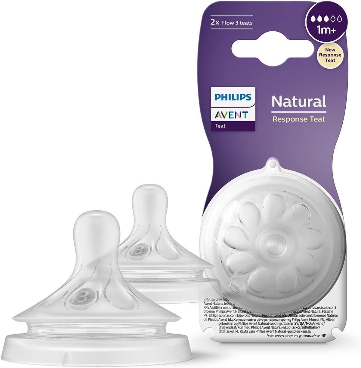 AVENT Philips Natural Response Teat for 1 Month+ Babies SCY963/02- Twin Pack