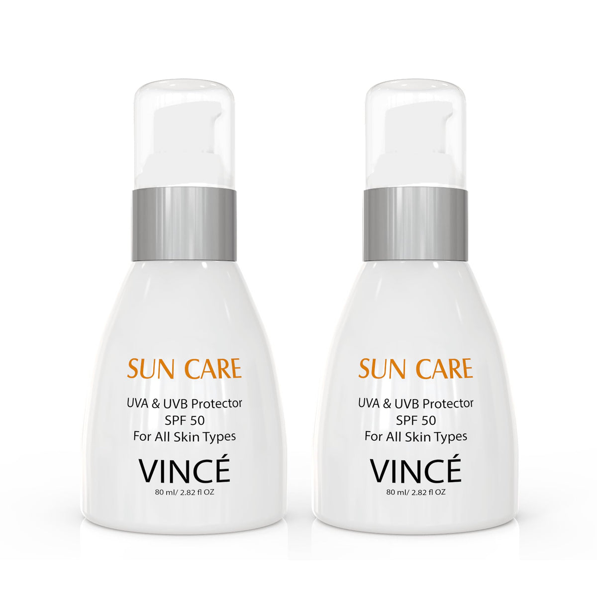Vince Sunscreen SPF 50 Del 2 Sun Block - Broad Spectrum UVA/UVB Protection - Prevents Sun Damage, Premature Aging, and Hyperpigmentation - Hydrates and Soothes Skin - No White Casting, 80