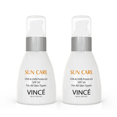 Vince Sunscreen SPF 50 Del 2 Sun Block - Broad Spectrum UVA/UVB Protection - Prevents Sun Damage, Premature Aging, and Hyperpigmentation - Hydrates and Soothes Skin - No White Casting, 80