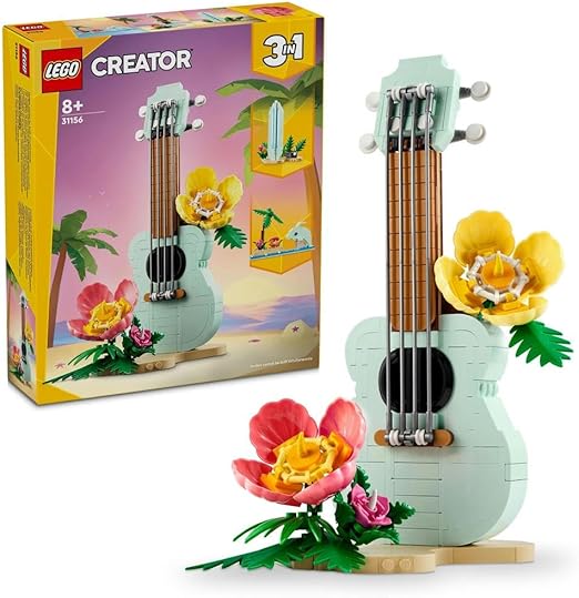 LEGO Creator 3in1 Tropical Ukulele Instrument Toy to Small Surfboard to Dolphin Model, Ocean Toys Building Set for 8 Plus Year Old Girls, Boys & Kids, Beach-Themed Bedroom Decoration, Gift Idea 31156