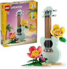 LEGO Creator 3in1 Tropical Ukulele Instrument Toy to Small Surfboard to Dolphin Model, Ocean Toys Building Set for 8 Plus Year Old Girls, Boys & Kids, Beach-Themed Bedroom Decoration, Gift Idea 31156