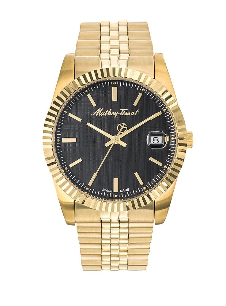 Mathey-Tissot Analog Black Dial Men's Watch - Black-Gold