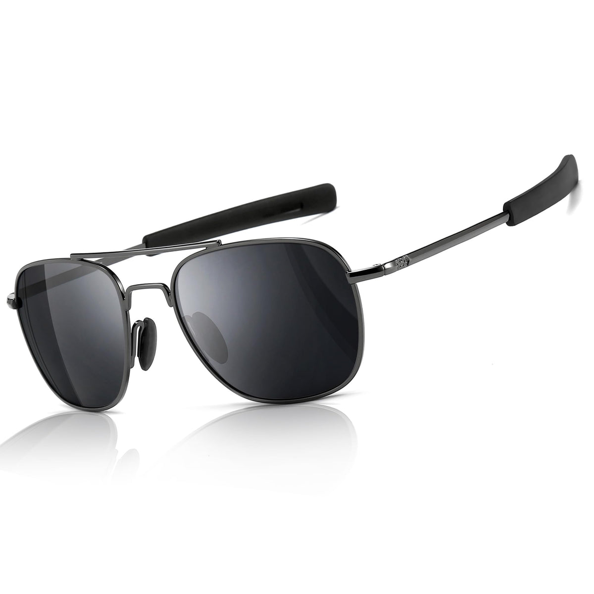 SUNGAIT Men's Military Style Polarized Pilot Aviator Sunglasses Bayonet Temples