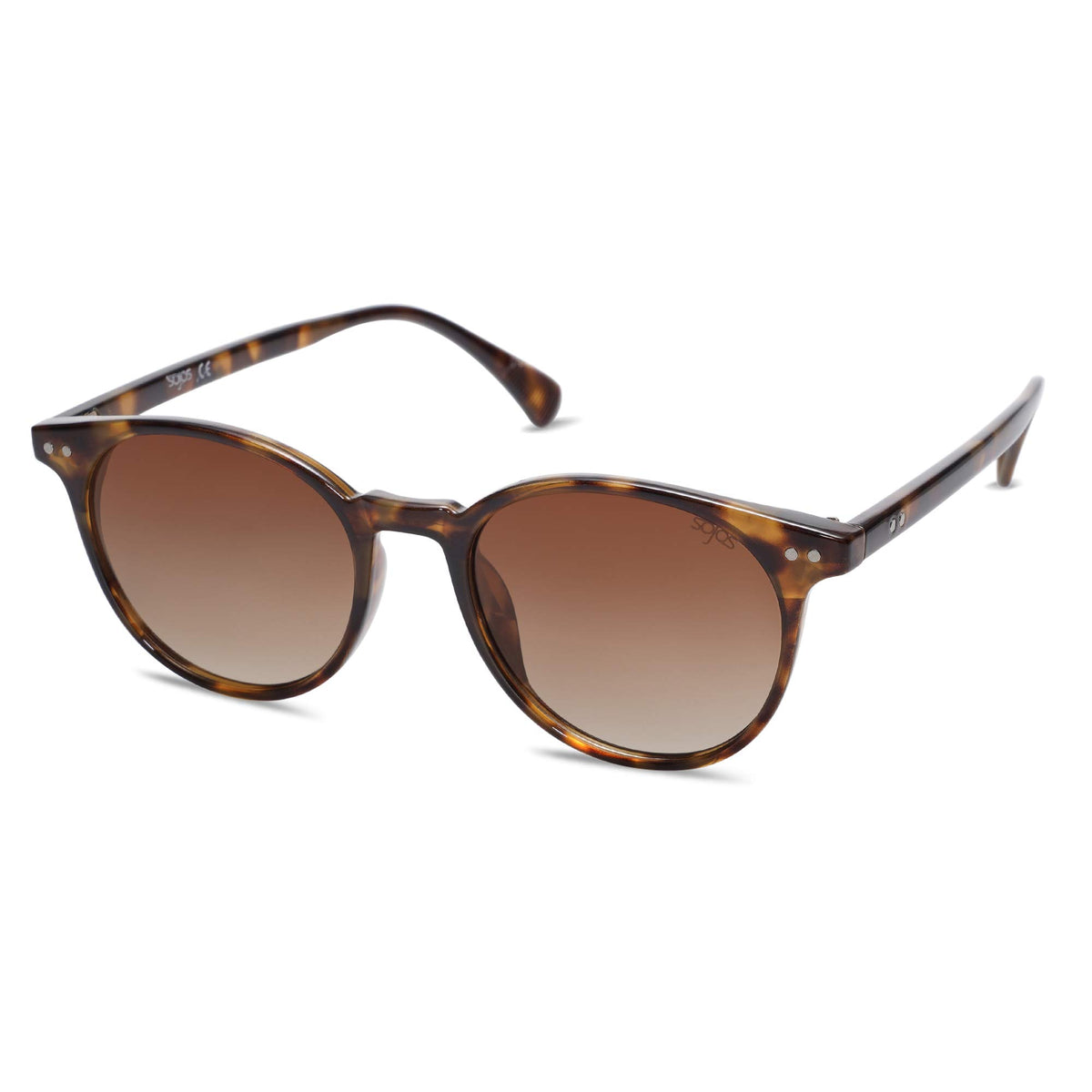SOJOS Small Round Classic Polarized Sunglasses for Women Men Vintage Style UV400 Lens MAY SJ2113