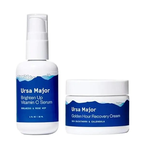 Ursa Major Redness & Inflammation Busting Bundle Golden Hour Recovery Cream and Brighten Up Vitamin C Serum Natural, Vegan, 2 count
