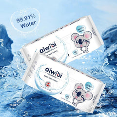 Aiwibi 100% Skin-friendly Baby Wet Wipes 60 Sheets- Pack of 3 (180 Pcs) Baby Wipes Ultra-Soft Wet Wipes - Paraben & Alcohol Free for Newborns Sensitive Skin Diapers Wipes