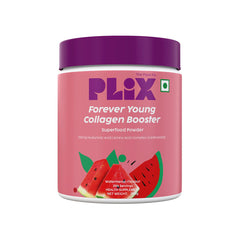 PLIX - THE PLANT FIX Based Collagen Powder with Hyaluronic Acid for Radiant Skin | Collagen Supplements for Women promotes Skin Hydration, Elasticity, and Renewal Watermelon flavor, 200g (25 Servings)