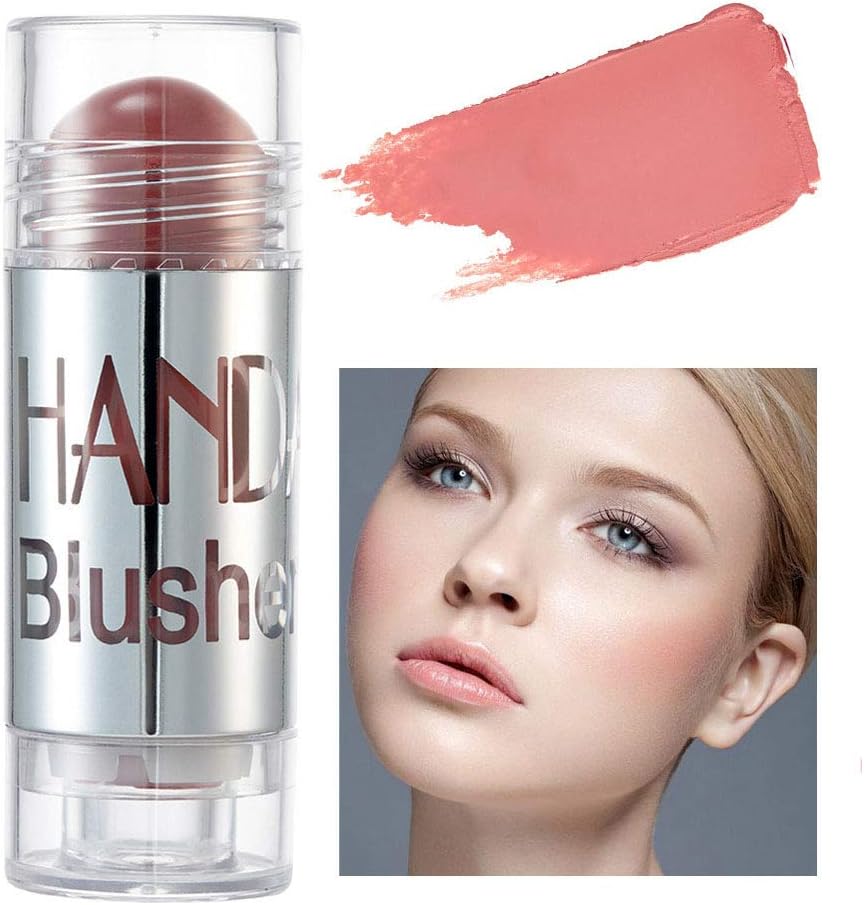 Blush Stick,Cheek Blusher Shimmer Blush Stick Face Makeup Highlighter Bronzer Contour Cream 4#