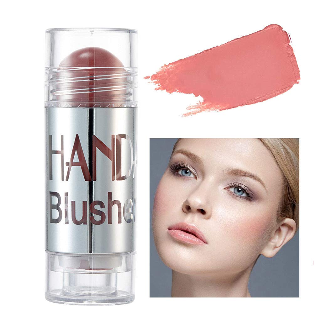 Blush Stick,Cheek Blusher Shimmer Blush Stick Face Makeup Highlighter Bronzer Contour Cream 4#