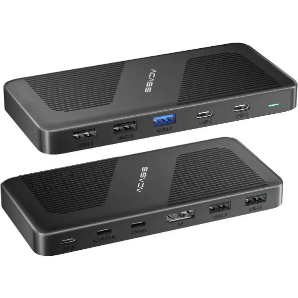 ACASIS 40Gbps USB-C Docking Station with DP Port, 100W PD, Dual Monitor Support (Single 8K or Dual 6K), USB-C/A, Compatible with Windows, Mac & USB4