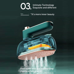 Excefore Portable Mini Ironing Machine, Foldable Travel Garment Steamer, Mini Ironing Machine 180°Rotatable Handheld Steam Iron for Home Travel Business (Green)