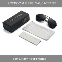 RCXKOOM Big XL Wide Frame Extra Large Polarized Aviator Sunglasses for Big Heads Men Oversized Military Pilot Glasses