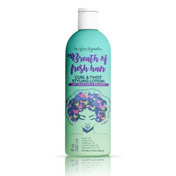 Urban Hydration Breath of Fresh Hair Curl & Twist Styling Lotion, Curl Cream for Natural Hair, Frizz Control & Moisture with Avocado, Argan & Almond Oils, Daily Styling for Curly & Wavy Hair – 8 FL Oz