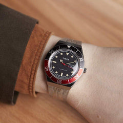 Timex Men's M79 Automatic 40mm Watch - Silver/Red/Black