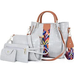 Generic Women's PU Leather Designer Handbags and Shoulder Bags , Top Handle Satchel Tote with 3 Additional Pouches