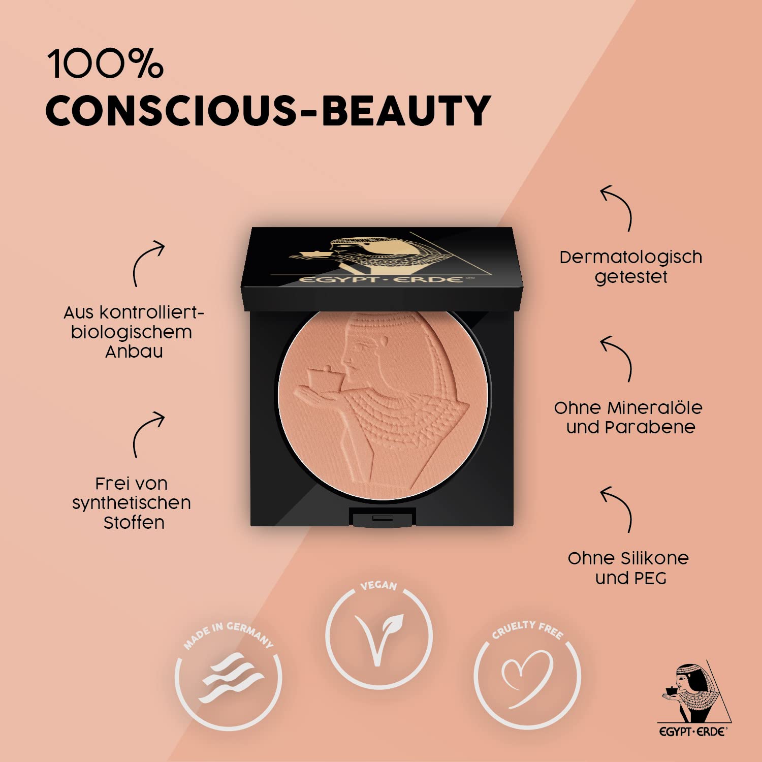 Cutifem Egypt Earth Compact Powder No. 2 Brown Terracotta Pearl - Nourishing Vegan Makeup Face Powder - 11 g