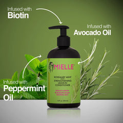 Mielle Organics Mielle/Rosemary Mint Strengthening/Leave-In Conditioner/Scalp Oil / (Pack of 1), 2 Piece Assortment, 414.0 millilitre