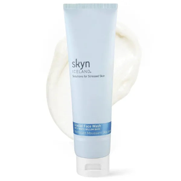 Skyn ICELAND Glacial Face Wash with White Willow Bark, Creamy Foaming Cleanser for Oily & Combination Skin - 5 Fl Oz