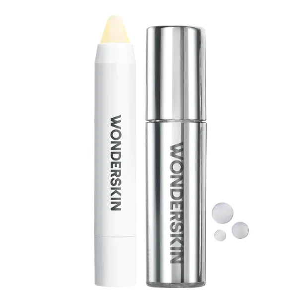 Wonderskin 3-in-1 Lip Scrub Exfoliator & Moisturizer, Lip Exfoliator Scrub, Hydrating Balm with Lip Rehab Serum Oil, Hydrating and Moisturizing (Clear)