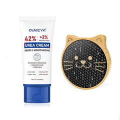 OUKEYA Urea Cream 42 Percent with 2% Salicylic Acid Tube 3 Oz with Glass Foot File Callus Remover Plastic-Free Pedicure Foot File Callus Remover
