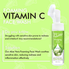 V Care Foaming Face Wash 200ml | Aloe Vera Infused | Gentle Cleanser for Blissfully Calm Skin