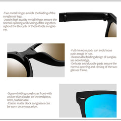 Joopin Folding Sunglasses for Men Women UV400 Protection Easy Carry Foldable Sunglasses for Driving Traveling