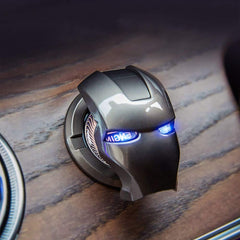 Showay Ring Cover Iron Man Car Interior Parts, Auto Engine Ignition Start Stop Button Replacement-Start Stop Trim Protector Key Ring Circle