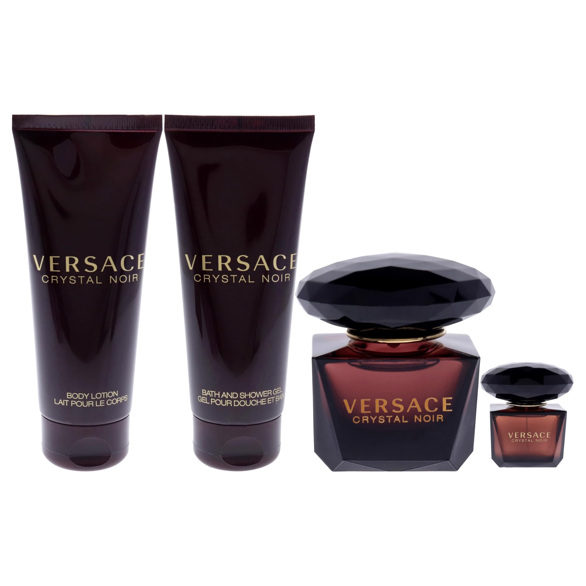 Versace Crystal Noir Natural Eau De Parfum Spray 4-Pieces Gift Set for Women