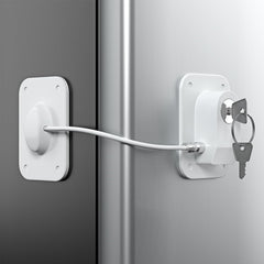 RORMGO Refrigerator Lock 2 Packs, Fridge Lock with Silicone Wire Protection Fridge Locks for Kids Easy to Use and Install Fridge Locks with Key Surface-Friendly Freezer Lock, White